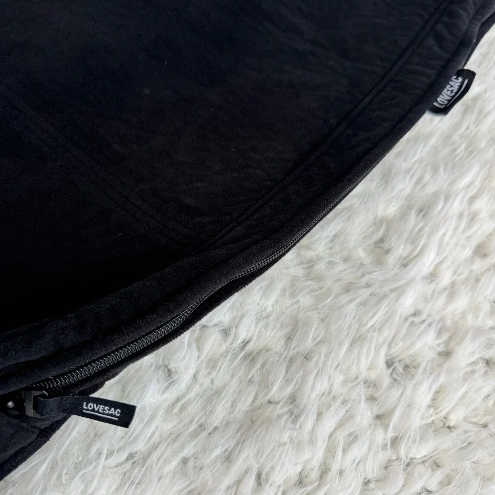 Lovesac Sactional Cushion Cover Black Padded‎ Velvet Replacement Piece 36x21x3